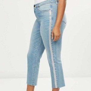 Lane Bryant Blue Cropped Jeans with Metallic Stripe